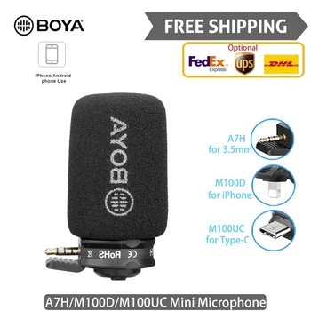 BOYA A7H/M100D/M100UC Žični Kondenzatorski Mikrofon Za Snimanje Mini Igre Videoblog Studijski Mikrofon za iPhone i Android Smartphone