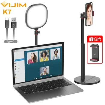 VIJIM K7 3200 K-5600 K Youtube Video Lampa sa Desktop Postoljem 360 Заполняющий Lampa Stolni Studijski Lampa za Izravan Prijenos za Šminkanje Youtube