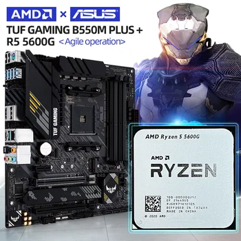 ASUS Nova matična ploča TUF GAMING B550M PLUS + Novi AMD procesor Ryzen 5 5600G Procesor Processador AM4 3,9 Ghz Шестиядерный DDR4 Micro-ATX 128G