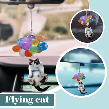 Smiješno šareni balon mačka auto privjesak i leteća mačka privjesak privjesak auto ruksak pribor slatka mačka ukras kuće