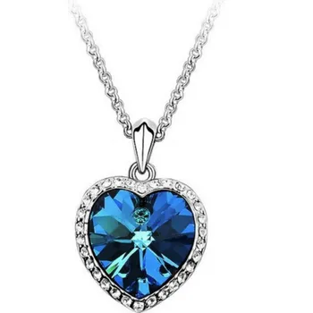 Nova moda fin ogrlica nakit veleprodaja nova ženska moda plave breskve srce ogrlica nakit