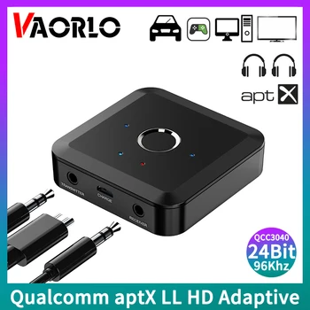 VAORLO 2 U 1 Bluetooth 5,2 Audio Predajnik Prijemnik 24 bit i 96 khz 3,5 MM AUX aptX Prilagodljiva LL HD Bežični Adapter Za TV PC Automobila