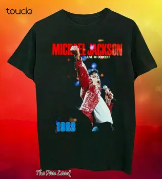 Novi Michael Jackson Live In Concert 1988 Vintage Muška T-Shirt Black Хлопковая T-Shirt