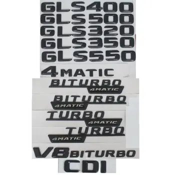 3D Crnim Slovima Broj Amblem Prtljažnika Za Mercedes Benz X166 GLS300 GLS320 GLS350 GLS400 GLS450 GLS500 GLS550 GLS600 CDI 4MATIC