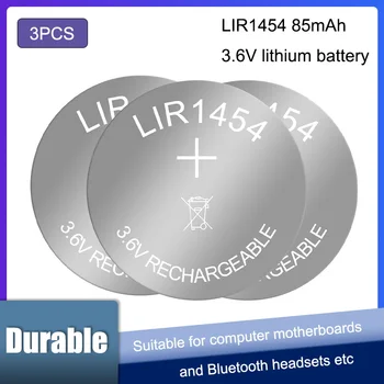 3PCS LIR1454 CP1454 A3 CR1454 Punjiva litij Baterija 3,7 U Za Bluetooth Slušalice Narukvica