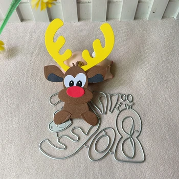 Novi Božićni jelen za rezanje metala umire kalup spomenar reljefne dekoracije foto album ukras kartice izrada radova obrt