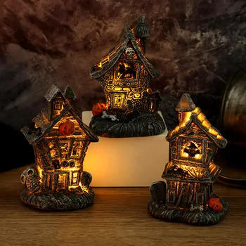 2022 Halloween Kuća Duhova Nakit Od Smole Rekvizite S Pozadinskim Osvjetljenjem Figurice Minijature Uređenje Doma Obrt Figurice Minijature