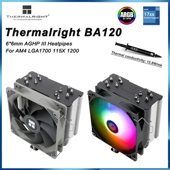 Thermalright BA120 ARGB 6 Toplinska cijev Cpu Hladnjak sa zrakom AGHP Антигравитационный 120 mm Tihi Ventilator Za AM4 LGA1700 115X 1200