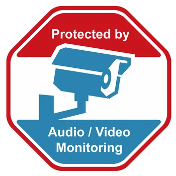 UniLook 5 kom. Upozoravajuće Naljepnice CCTV Vodootporna Krema Za sunčanje Znakovi Upozorenja video Nadzor Alarm Naljepnice Čvrste Samoljepive