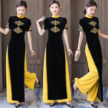 2023 Kineska retro haljina donje likovne duga večernja haljina чонсам u orijentalnom stilu slobodno 5XL vijetnamski tradicionalna haljina ao dai