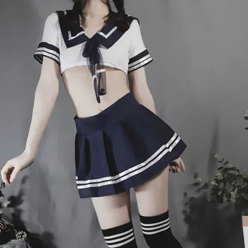 Ucenice Japanski Kostime Plus Size Žensko Seksi Donje Rublje Napast Odijelo Studentska Uniforma Mini Suknja Cosplay Odijelo Navijač