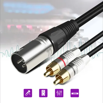 Audio kabel RCA Utikač za 2 XLR 3-pinski Priključak za miješanje pojačalo Cannon, AV kabel, dual XLR-dvostruki kabel RCA