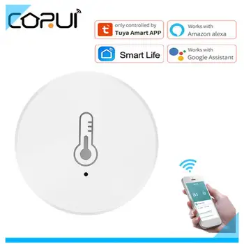 CORUI Tuya Smart Zigbee3.0 Inteligentan senzor za temperaturu i vlagu sa napajanjem iz baterije, Aplikacija za pametne života Alexa Google Home