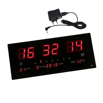 17 inča Digitalni Led Zaslon Projekcija Zidni Sat Vremena Kalendar S Domaćim Termometrom 24 H Prikaz-Dana/Mjesec/Godina EU/SAD Nožica