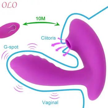 2 in1 Daljinski Upravljač Klitoris Pička G spot Stimulacija Vagine Sisa Vibrator 10 Brzina Seks Igračke za Žene Bradavica Dojilja