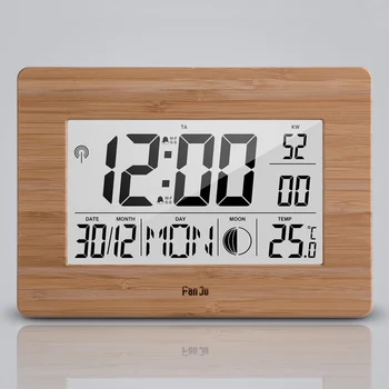 Originalni Veliki Zaslon Digitalni Dvostruki Alarm Temperatura U Prostoriji Ponavljanje Sat Faza Mjeseca Kalendar LED Sat Stolni Moderne