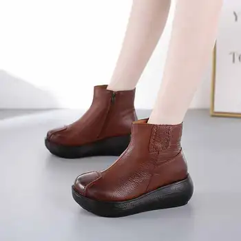 2022 Svakodnevni Zimske Cipele na platformu sa patent zatvarač; Ženske Cipele Visoke kvalitete, Pojačava Rast; Ženska Vintage Cipele; Trendy Cipele