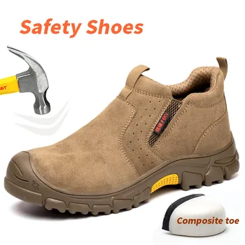 zaštitne cipele, kožne čizme s vrhom od kompozitnih vlakana za radne muškaraca, zavarivač, кевларовая zaštita od uboda, zavarivanje bez vezice, zima