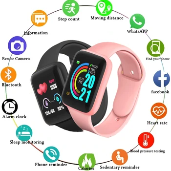 Ženski Ručni Sat Bluetooth Vodootporan Sportski Fitness Obavijest o Pozivu broj Otkucaja Srca, Krvni Tlak, Digitalni Satovi za Muškarce Žene