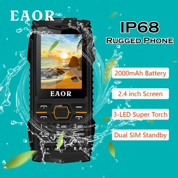 EAOR 2G Tipkovnica Robustan Telefon IP68 Vodootporni Mobitel 2000 mah s dvije SIM kartice Svjetiljku Mobitel Dugme Telefoni Funkcija Telefona