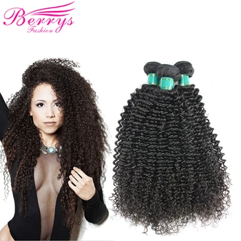 Berrys Modne Brazilske Djevica Kosu Curly Kovrčava 3 Grede/lot Ljudske Kose Za Izgradnju Prirodni Crna 10-28 