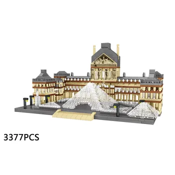 Nanobrick Svjetski Poznati Književni Umjetnički Arhitektonski Mikro-Diamond Gradbeni Blok Francuska Pariški Louvre Sastaviti Model Keramička Igračka