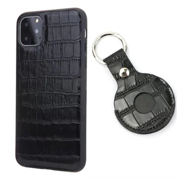Fhx-JS Kvalitetna torbica za mobitel od prave kože s uzorkom krokodilske kože za iPhone 7 8 Plus X XS XR MAX 11 12 13 apple airtag case