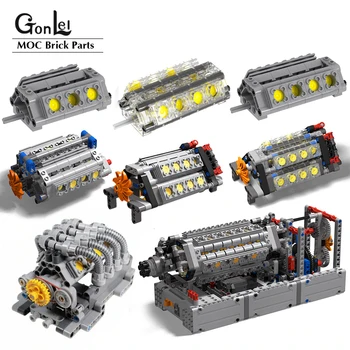 NOVI Motor V42 Cilindarski Motor MOC Buliding Jedinice Prikupljaju Opsežne Dogovor s Prijenosom Funkcionalnim i za Motore, pogodni za Tehničke Automobila Igračaka