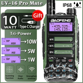 BAOFENG UV16 Pro Mate 10 W Snažan punjač Type-C Dvofrekvencijska prijenosni radio UV-16 PRO V2 Update UV-5R UV-10R Dvosmjerni radio
