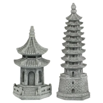 Pagoda Toranj Kip Mini Minijaturni Vrt, Vanjski Svjetlo Dekor Kamen Shui Feng Azijski Zen Skulptura, Figurica I Ukrasa Japanski