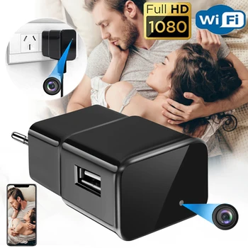 1080P Wifi Bežična Mini-Kamera, USB Punjač sa Mikro Kamerom za Tijelo Prijenosni Senzor za Nadzor Audio-video snimač Kamere