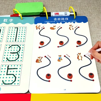 Igračke Montessori Obrazovni Matematičke Igračke Tablet Za Crtanje Olovkom Upravljanje Vježba za Ruke, za Dječake I Djevojčice Oblik Matematička Igra Knjiga Igračke Za Crtanje