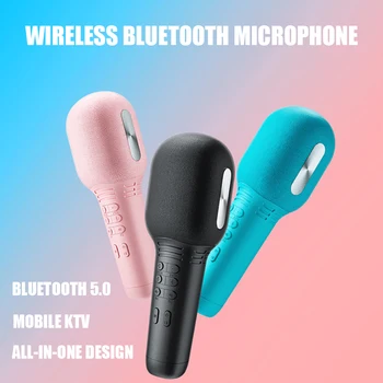 Bežični Karaoke Mikrofon Bluetooth 5,0 USB Ručni Kondenzatorski Mikrofon Profesionalni Prijenosni Zvučnik Mini Kućno KTV Player Za Pjevanje