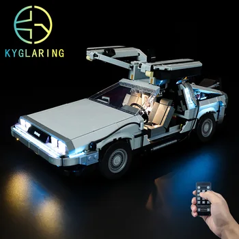 Kyglaring Set reflektora DIY Igračke za Creator 10300 povratak u budućnost vremenski Stroj (samo svjetlo u paketu)