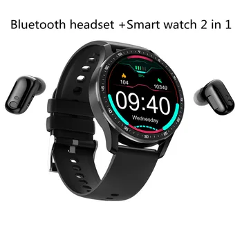 Originalni Novi Pametni sat TWS Bluetooth Slušalica 2 u 1 Muške Sportske Fitness Tracker Vodootporan IP67 Ženski Monitor Otkucaja Srca