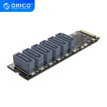 ORICO PCIe Gen3 M. 2 M Ključ za 6 SATA portove 3,0 Kartica adaptera NVMe na SATA Karta pretvarač NVME PCIe 3,0 SATA 16G Kartica za proširenje