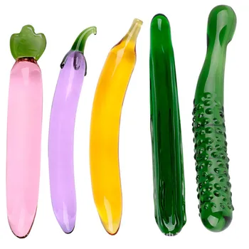 Prozirni voćni penis ženski seks-roba kristalna analni čep ženska štapić za masturbaciju analni čep je zabavna igračka za odrasle Peder Masturbator