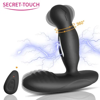 Daljinski upravljač Električnog Udara Masažu Prostate Vibratori Bežični Analni Dildo Vibrator Za Žene 360 Spin Seks Igračaka za muškarce 18
