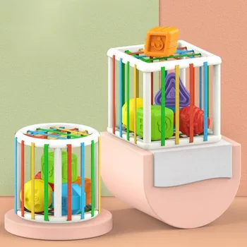 Novi Montessori Šareni Oblici Blokovi Sortiranje Igra Dječji Obrazovni Edukativne Igračke Za Djecu Bebe Rođenja Inny 0 12 Mjeseci Pokloni