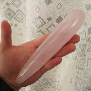 18 cm Prirodni ružičasti kvarc kristal coli Identitet roza kvarc masažna coli dragulj ljepota bar Yoni Liječenje za žene poklon