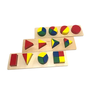 Edukativne drvene Igračke za Djecu Oblika Zagonetke Montessori Nekoliko Blokova za Djecu Geometrijski tutoriali