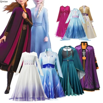 Elsa Anna 2 Haljina Princeze Za djevojčice Karnevalska Zabava Halloween Cosplay Odijelo Snježne Kraljice Vestido Dječje Odjeće Od 2 do 12 Godina