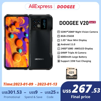 [Premijera] DOOGEE V20 smartphone dual 5G Robustan telefon 6,43 