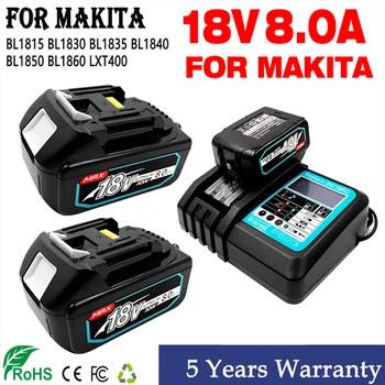 Original bateriju Makita 18V 8000mAh BL1860 Punjiva baterija za električne alate LED i lithium-ion umjesto LXT BL1860B BL1850 BL1840