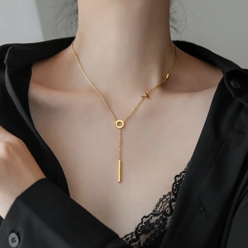 Yong AKO 2020 moda pismo ljubav lanac ogrlica 18K zlato premazom titan čelik nakit žena poklon pribor ne blijede