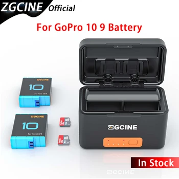 ZGCINE PS-G10 Novi GoPro 10 9 Baterija Mini Stalak za punjenje Kutija, Punjač Smart 5200 mah Rezervne Baterije za Telefone, TF Card Reader Baterija Torbica Za Skladištenje