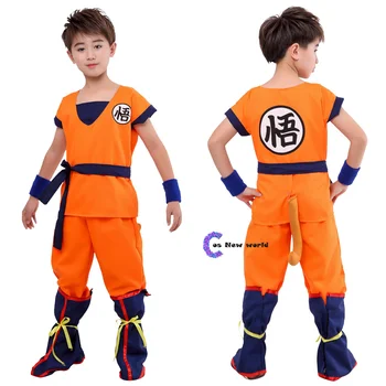 Svečana Odijela sina Goku Karnevalske anime Kostime Za Косплея Top/Hlače/Zona/Rep/Zglob/Perika Za Odrasle Djecu