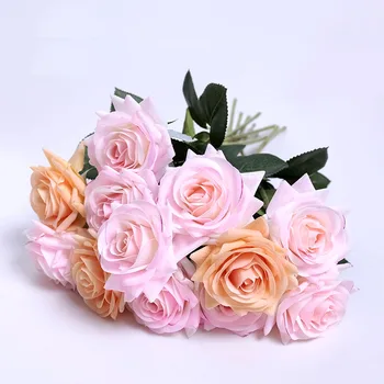 Besplatna dostava (10 kom./lot) Svježe Ruže Umjetno Cvijeće Trenutno Dodir Ruže Cvijeće Ukras Kuće za Svadbene Zurke Poklon za Rođendan