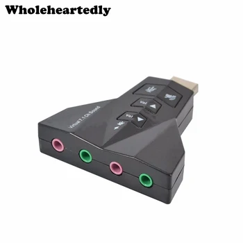 ISKRENO Crna Topla Rasprodaja Vanjski 7,1 Kanalni USB Audio Stereo 3D Zvučna Kartica Adapter za Mikrofon Priključak za Slušalice za Prijenosna RAČUNALA