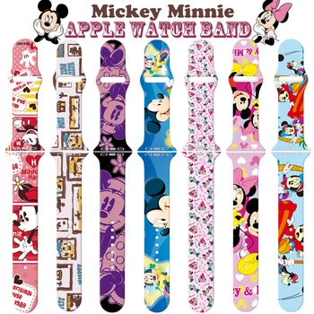 Disney Mickey i Minnie za Apple Watch Remen 44 40 45 41 mm 38 mm 42 mm par Silikon remen za sat narukvica iWatch serija 6 54/3 SE 7